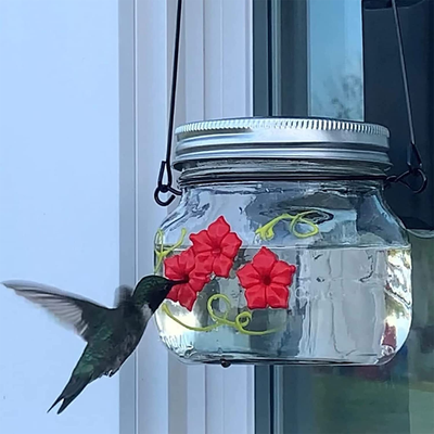 HomeDecorAndMore LLC 3 Ports Beautiful Mason Hummingbird Feeder 3 Ports Beautiful Mason Hummingbird Feeder