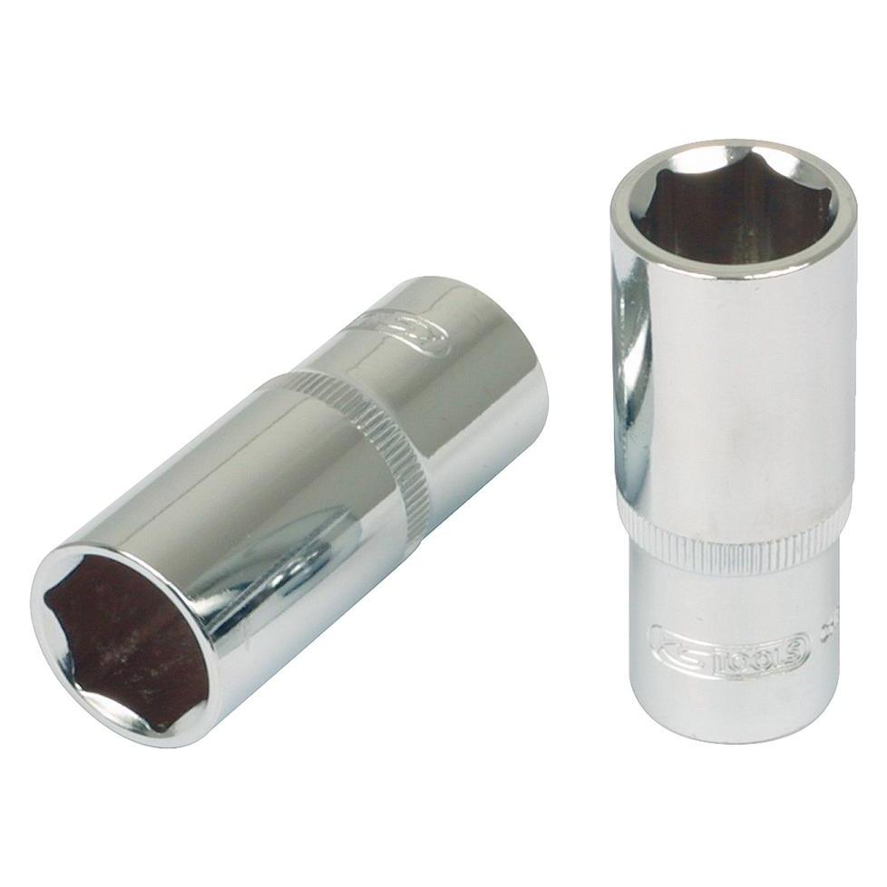 KS Tools Werkzeuge-Maschinen GmbH 1/4 CHROMEplus Sechskant-Stecknuss, lang, 13mm, auf Hänger (13 mm) (918.1433-E)