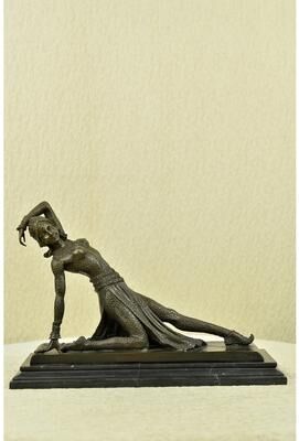 Bronzhaus Show Girl Dancer Bronze Art Decor Sculpture Figure Marble Base Figurine Lost Wax