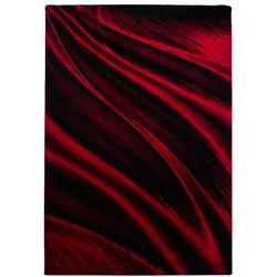 Teppich Schlafzimmer Wellenmuster Elegant Waschbar Strapazierfähig Wohnzimmer Esszimmer Rot 200x290 cm – ASPEN von Kadima Design