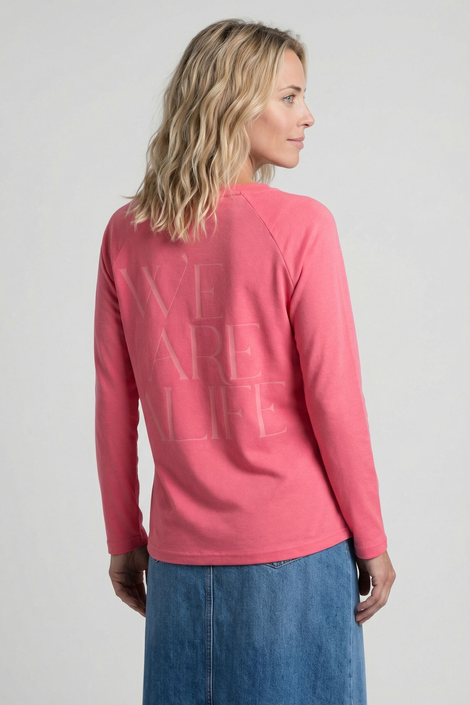 Langarmshirt ALIFE & KICKIN, Damen, Gr. XS, pink (we are alife elegance, kamelie), 100% Baumwolle (Bio), Rundhals, Shirts Langarmshirt we are alife elegance, kamelie XS