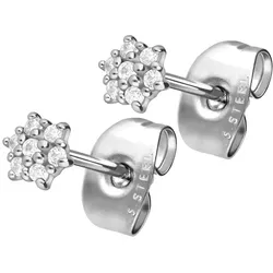 Chirurgenstahl Ohrstecker KRISTALLBLUME