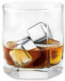 ICY Set 4 Cubetti Ghiaccio Riutilizzabili Acciaio Inox + Velluto Personalizzate o neutre