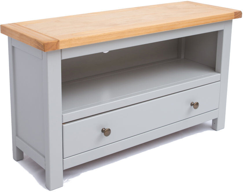 August Grove Napper TV Stand for TVs up to 48" Grey/Natural/Antique Brass 48"