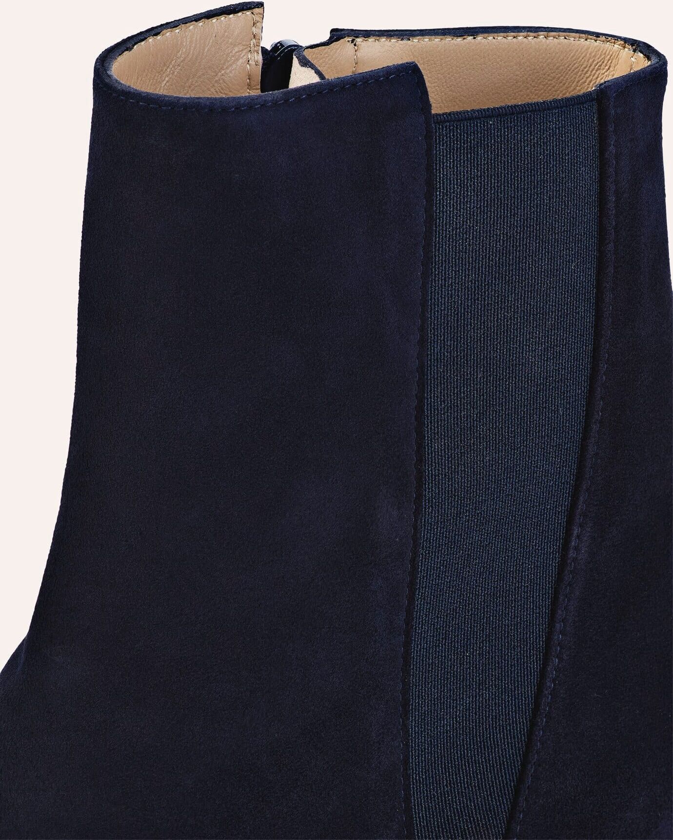 Walbusch Velours Stiefelette, noch offen: Größenlauf, Farbe Blau, 37, hergestellt in Spanien weiches Ziegenvelours Damen
