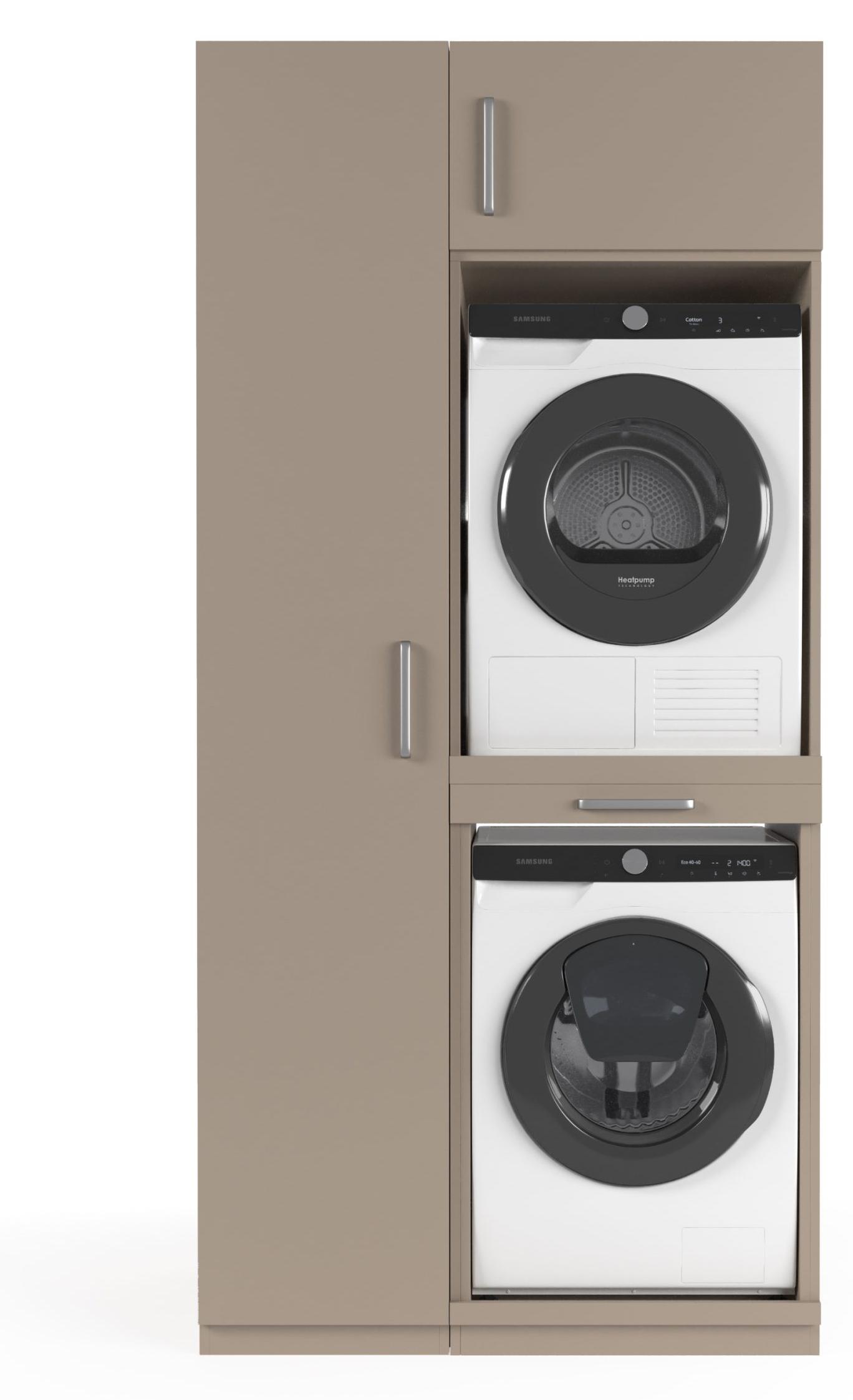 Wasophoogte Waschmaschinen schrank Rome - waschmaschinen untergestell - waschmaschinen podest - 700(T)*1115(B)*2350(H) mm - Taupe