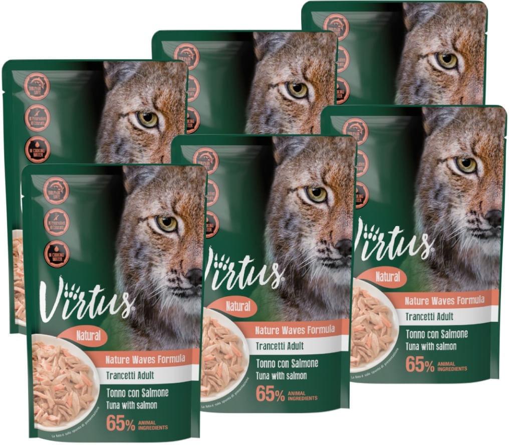 Virtus Cat Natural Busta Multipack 6X70G TONNO CON SALMONE