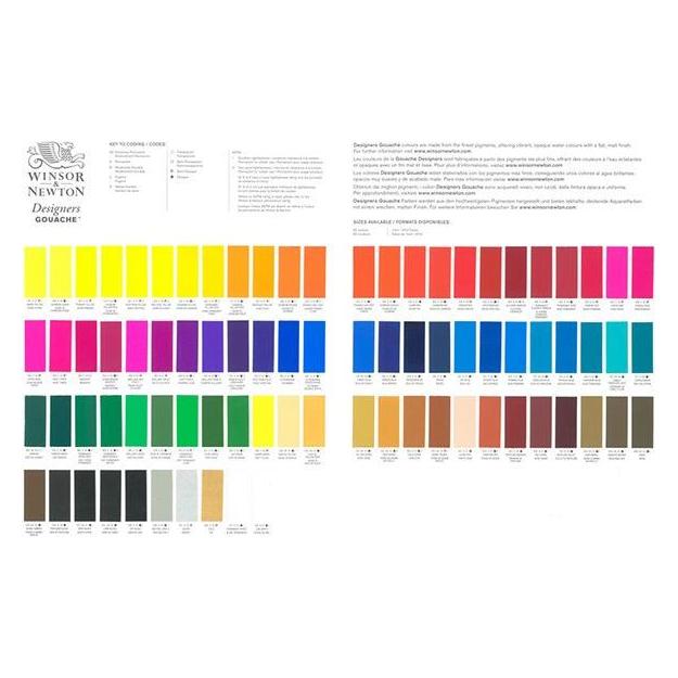 Winsor & Newton Designers Gouache colour chart, hand painted (7540704)