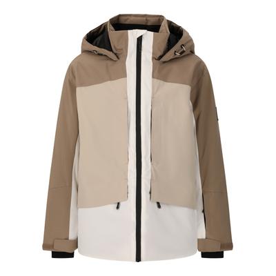 Skijacke WHISTLER "Kingland jr.", Jungen, Gr. 164, braun (hellbraun, weiß), 100% Polyester, mehrfarbig, normal, ohne Ausschnitt, Jacken Skijacke, mit wasserdichter Eigenschaft
