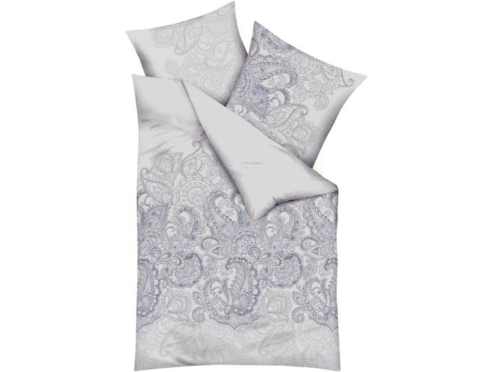 Bettwäsche KAEPPEL Indica , grau, B/L: 155cm x 220cm, 1 Stk., 1 Stk., Mako-Satin, B/L: 80cm x 80cm, 2 Stk., Mako-Satin, Obermaterial: 100% Baumwolle, Bettwäsche, Bettwäsche, Mit Paisleymuster