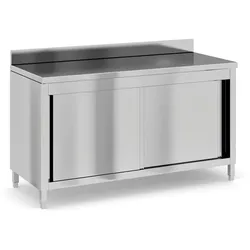 Edelstahl-Arbeitstisch mit Schrank, 1500 x 600 x 850 mm