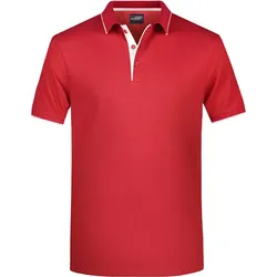 Polo-Shirt Stripe "JN728" - 3XL - red/white
