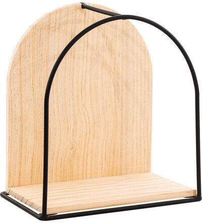 Wand-Regal aus Holz und Metall, 21,4 x 23,6 x 13,4 cm