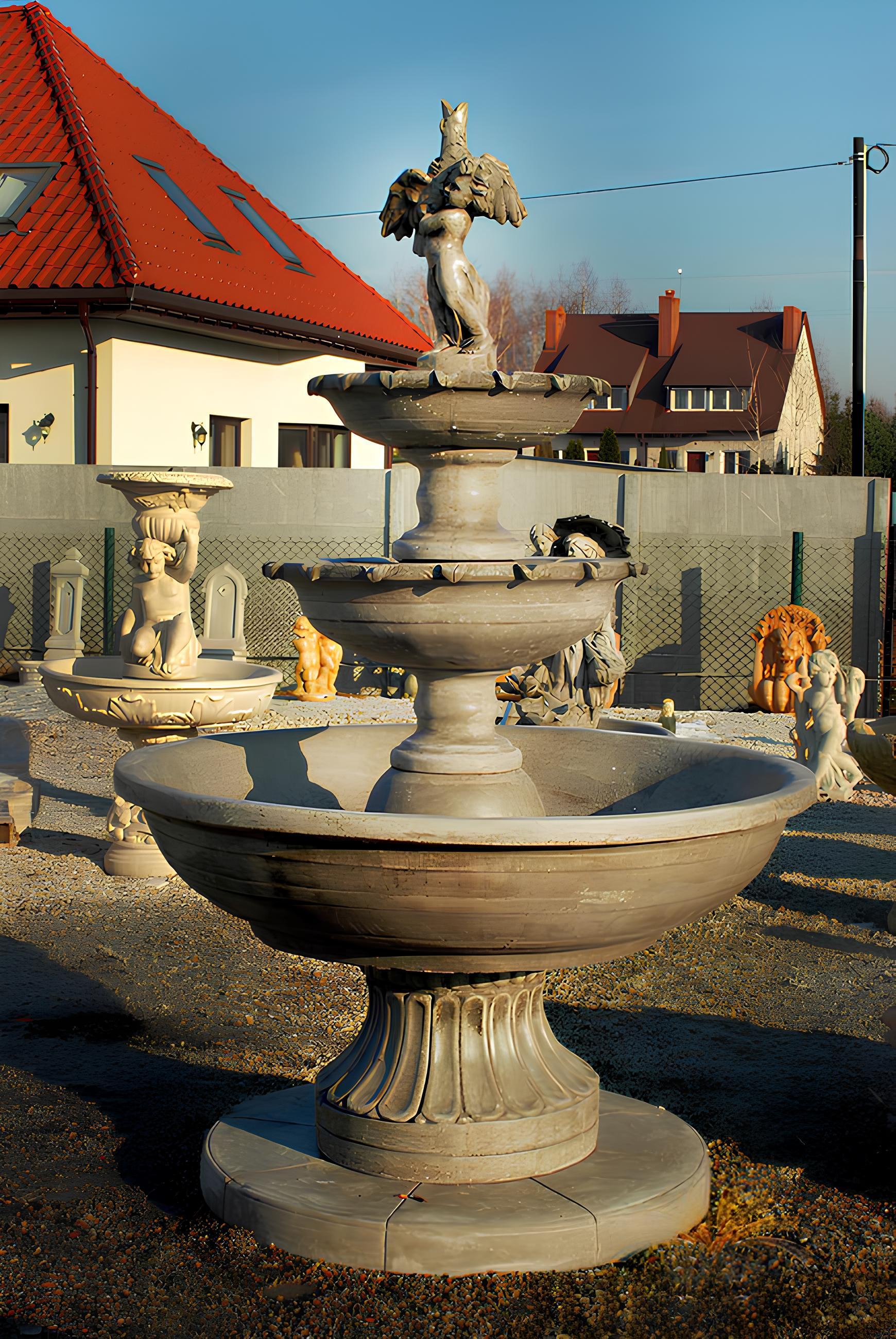 Springbrunnen Fontäne Fontaine Brunnen Wasserspiel Garten Deko Römisch 255cm