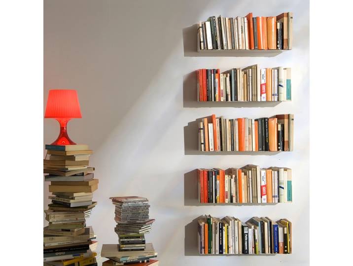 Bibliothèque murale grise judd - 5 étagères - teebooks