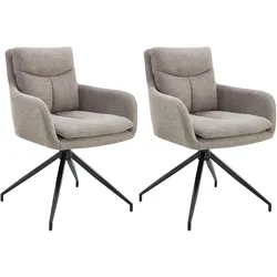 CLP 2er Set Esszimmerstuhl Somers Stoff   Farbe: taupe