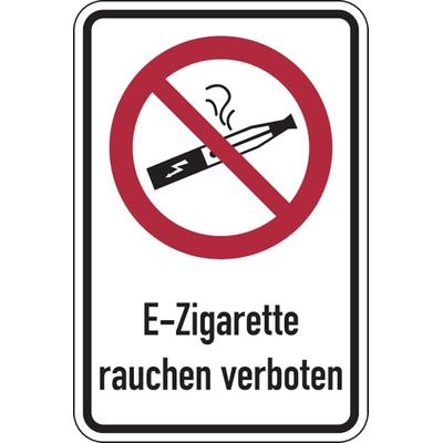 Verbotsschild, Kombischild, E-Zigarette rauchen verboten, praxisbewährt - 200 x 300 x 1.5 mm Kunststoff