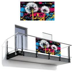 BALKON-SICHTSCHUTZ Straßenkunst - Bunt - Wand Witterungsbeständig 200x110 cm