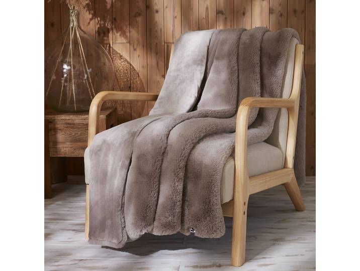 Plaid imitation fourrure chaud taupe 140x200 Odin