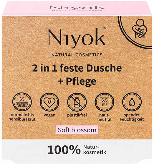 80g Niyok 2 in 1 feste Dusche + Pflege - Soft blossom