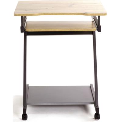 Computertisch HAKU "IT-Wagen, Notebookwagen, Schreibtisch", grau (braun, braun, braun), B:60cm H:76cm T:49cm, Tische, Computertisch, rechteckig - aus MDF Braun B/T/H 60/49/76 cm