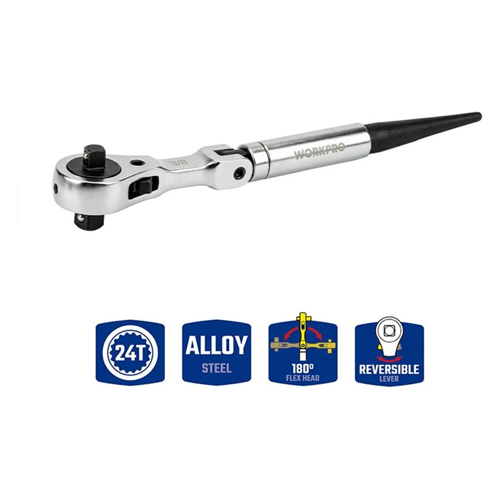 Workpro 2-in-1-Ratsche, umschaltbar, ½-3/8 Zoll, 24 Zähne (1/2", 3/8") (71739003)