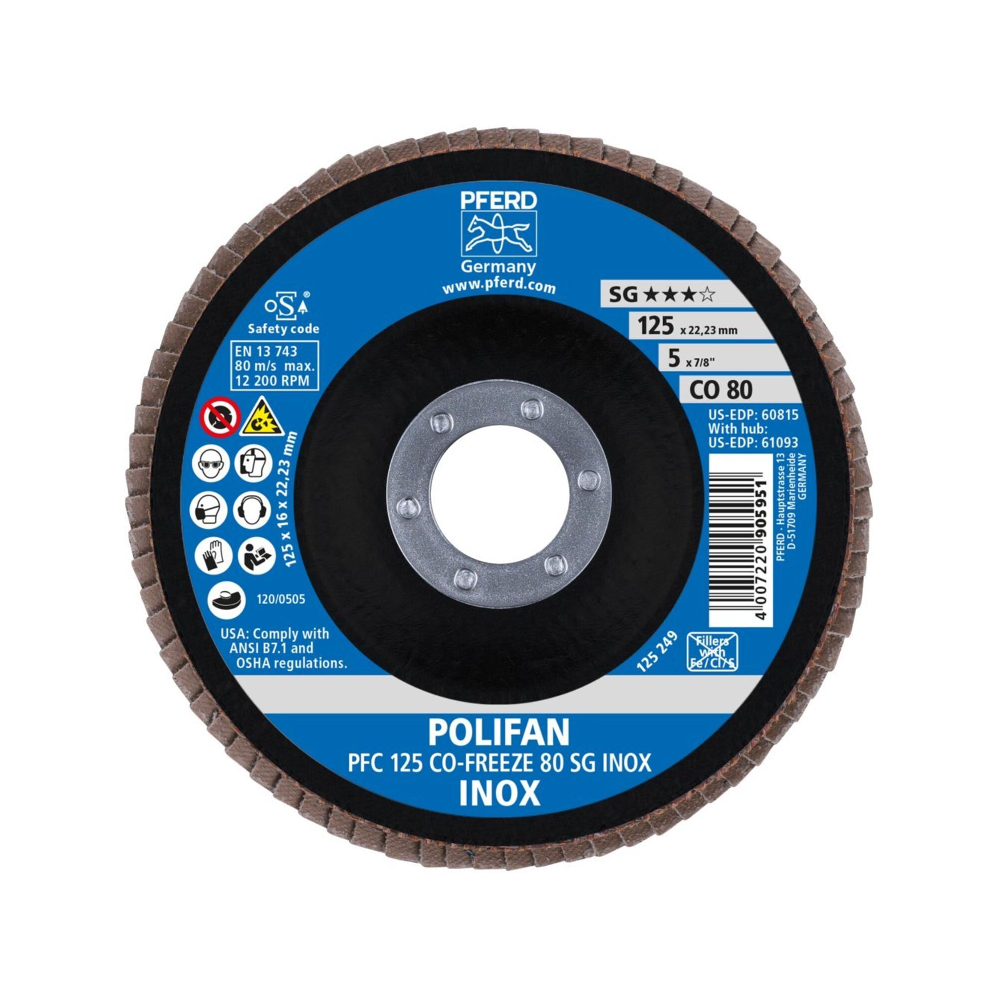 Pferd Fächerschleifscheibe COFREEZE gewölbt 125mm K80 (67712580)