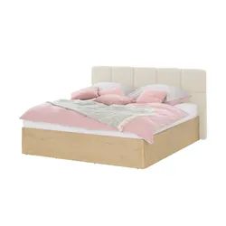 Polsterbett mit Bettkasten Foret , creme , Maße (cm): B: 205 H: 106