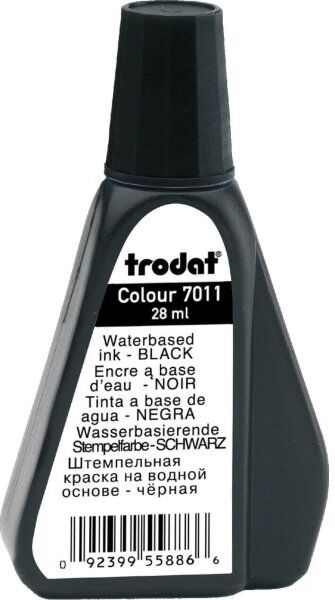 Trodat 7011 Gummistempelfarve   28 Ml   Sort