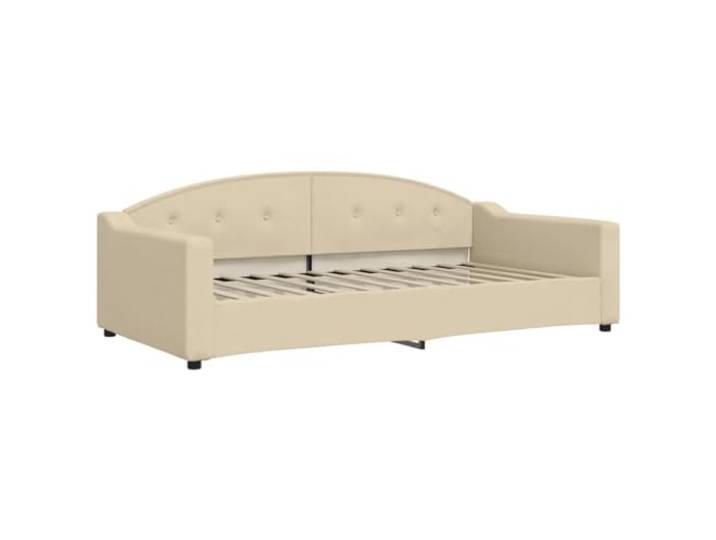PUGYNBK Schlafsofa 2-in-1, cremefarbener Stoff, 100 x 200 cm Metallstruktur aus Massivholz, Rückenlehne aus Schaumstoff, minimalistisches Design, Wohnzimmer, Schlafzimmer