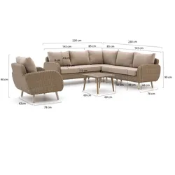 Intenso Suzzara/ROUGH-K Ecklounge-Set 5-teilig