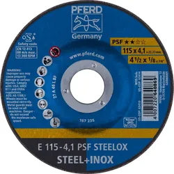 PFERD TOOLS Schruppscheibe E Universallinie PSF STEELOX für Stahl/Edelstahl - 62011531