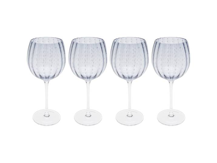 Lot de 4 - verre à vin en verre bleu