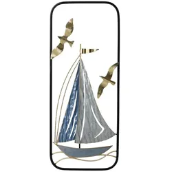 HOME STORY Wanddekoration Boot   ¦ blau ¦ Metall ¦ Maße (cm): B: 24,8 H: 3,2