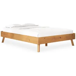 Idimex, Bett, Futonbett KARRI 140x200 cm aus Massivholz – Eichefarben (140 x 200 cm)