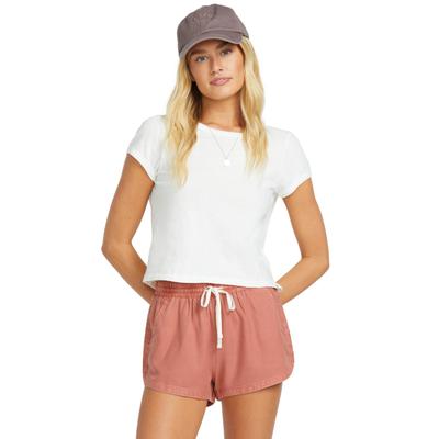 Shorts BILLABONG "Road Trippin", Damen, Gr. XL, Normalgrößen, rosa (schwarz coral), Obermaterial: 60% Baumwolle, 40% Viskose., Hosen Shorts