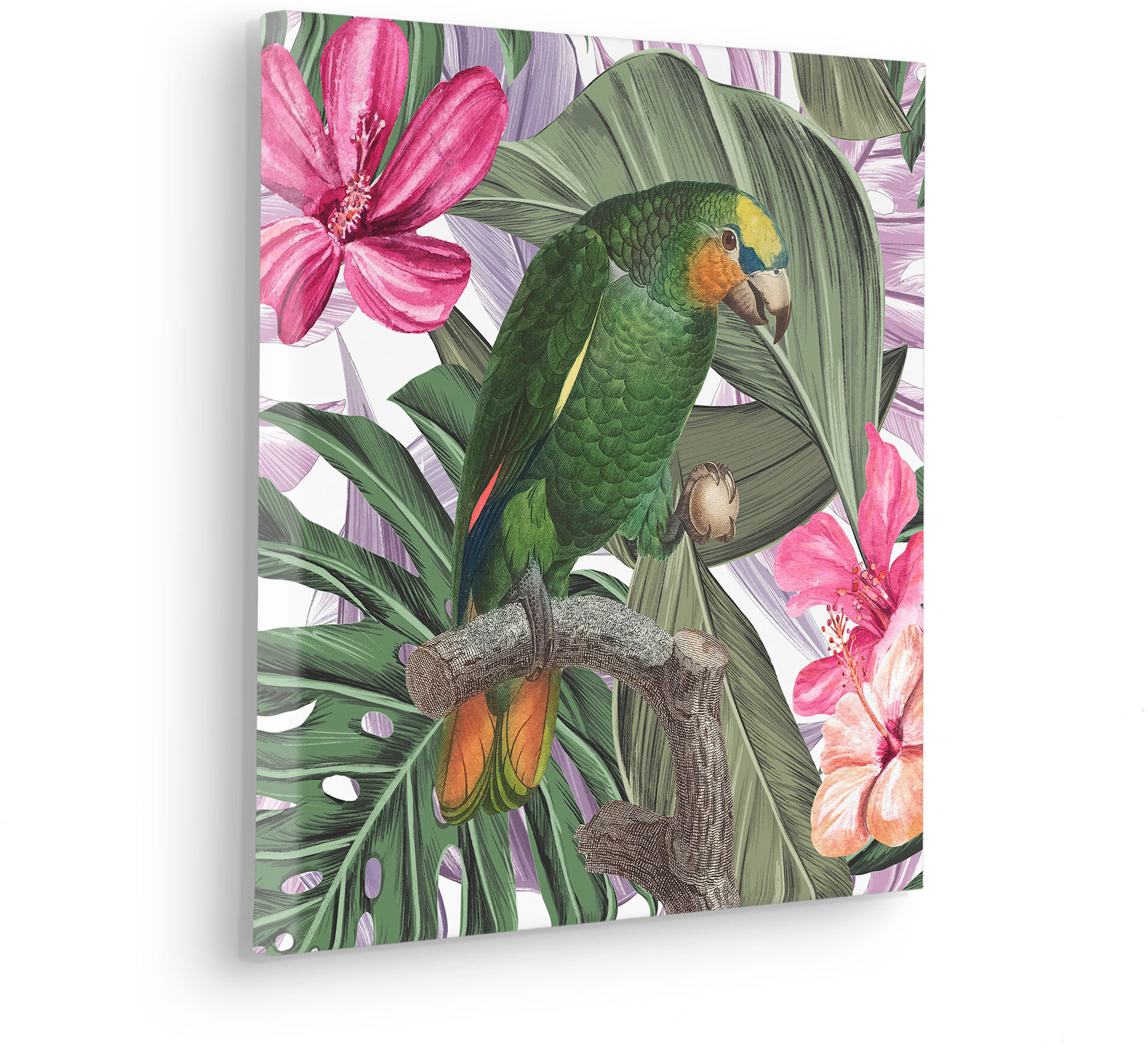Leinwandbild KOMAR "Hibiscus Flirt - Größe 40 x 40 cm", bunt (farbe bild(er): bunt), B:40cm, Massivholz, Papier, Bilder, Leinwandbild, Keilrahmenbild mi Echtholzrahmen