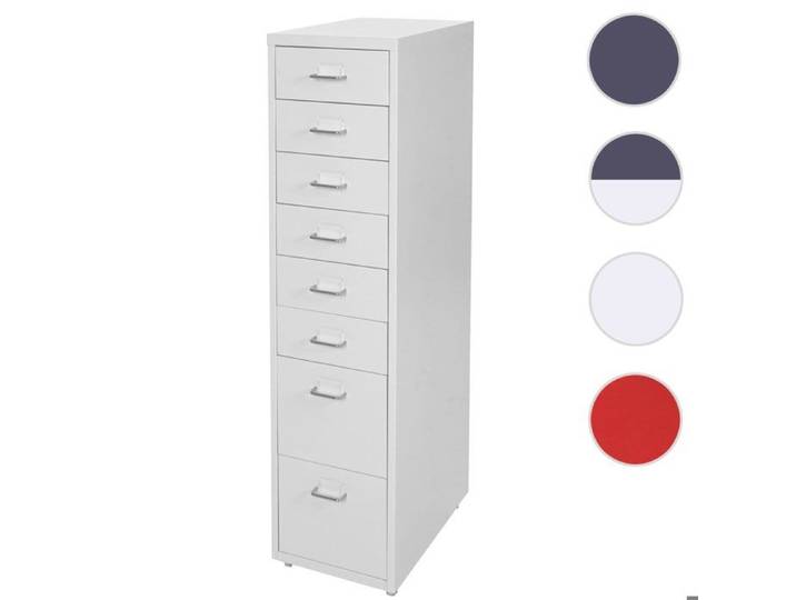 MCW Caisson à roulettes Boston T85 109x28x44 cm 8 tiroirs blanc