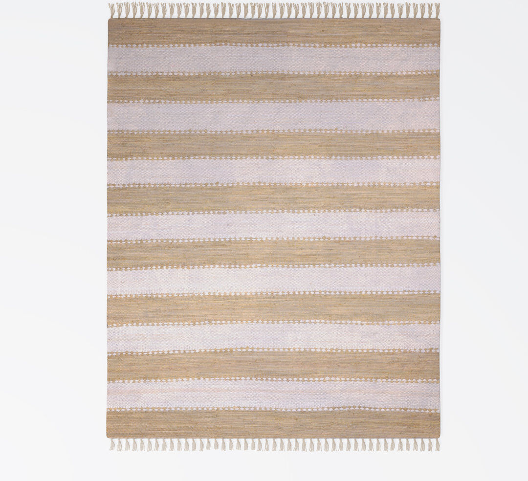 17 Stories Chindi Renova, recycled materials Rug Beige Rectangular 60 x 110cm