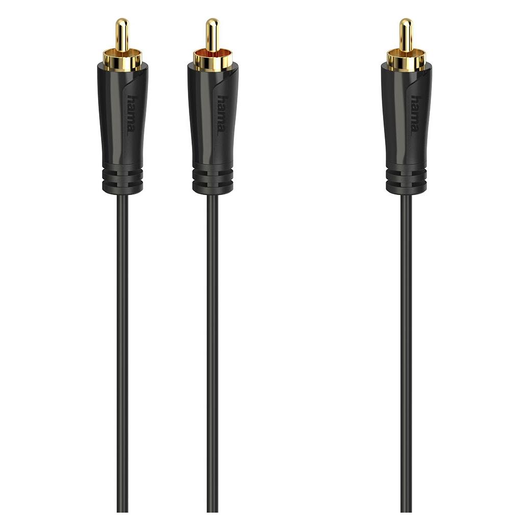 Hama Subwooferkabel, Cinch-Stecker - 2 Cinch-Stecker, vergoldet, 5,0 m (5 m, Cinch Kabel) (00205097)