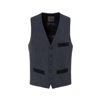 Anzugweste BENVENUTO. "UMILE", Herren, Gr. 50, blau (mittelblau struktur), Obermaterial: 52% Polyester PES. 43% Wolle WO. 5% Elasthan EL. Futter: 51% Acetat CA. 49% Viskose CV. 51% Acetat CA. 49% Viskose CV., meliert, modern fit, V-Ausschnitt,...