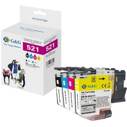 4 G&G Tinten ersetzen Brother LC521VAL