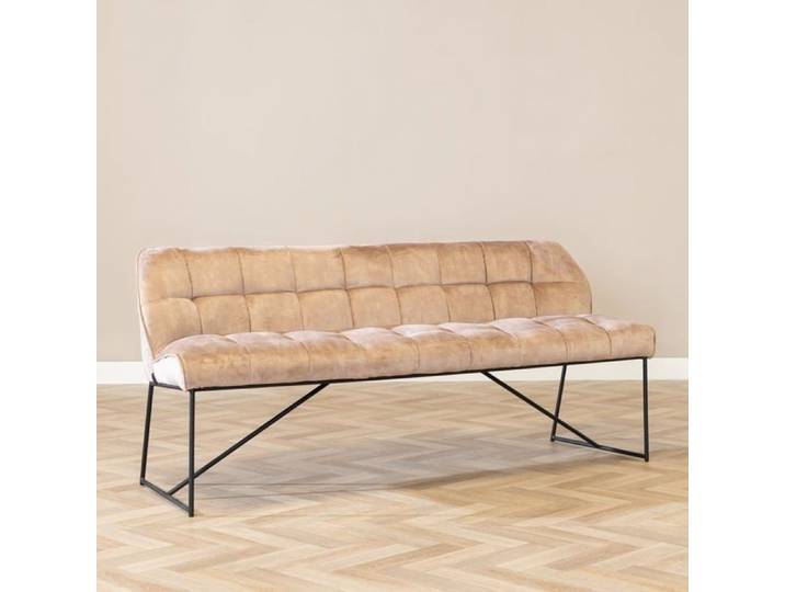 Bronx71 Banc de salle à manger en velours Janna 185 cm taupe