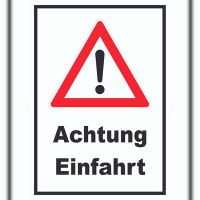 HB-Druck Achtung Einfahrt Schild A3 Rückseite selbstklebend