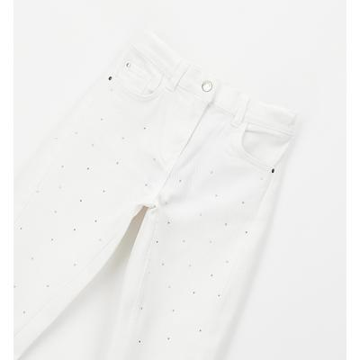 Bequeme Jeans SARABANDA "BABY GIRL TROUSERS", Mädchen, Gr. 104, EURO-Größen, optical weiß, 98% Baumwolle, 2% Elasthan, Jeans