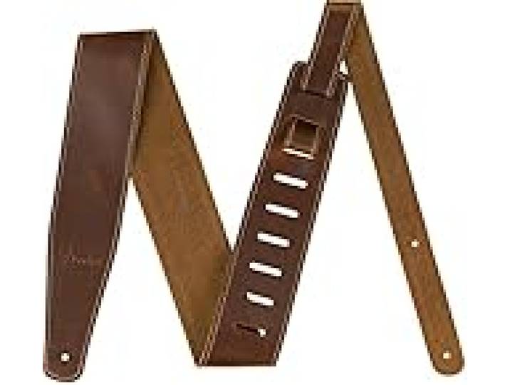 Fender Sangle Guitare Cuir Vieilli & Large 6,3 cm, Marron Clair