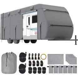 VEVOR Wohnwagen-Schutzhülle für 6,7-7,3 m Wohnwagen, Wohnwagenabdeckung aus Vliesstoff wasserdicht winddicht sonnenbeständig, Universal-Wohnwagenhülle mit Aufbewahrungstasche Reparaturflicken Gurten