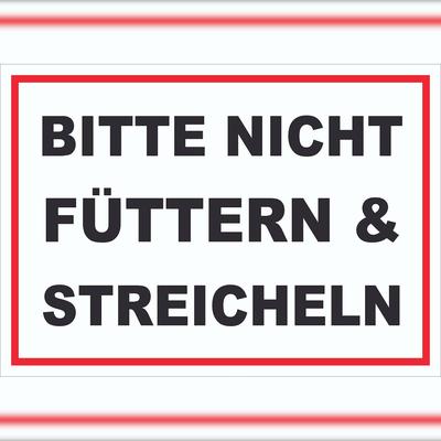 HB-Druck Bitte nicht streicheln und füttern Schild streicheln füttern verboten A0 Rückseite selbstklebend