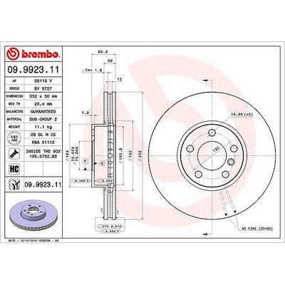 Brembo 1x Bremsscheibe [Hersteller-Nr. 09.9923.11] für BMW