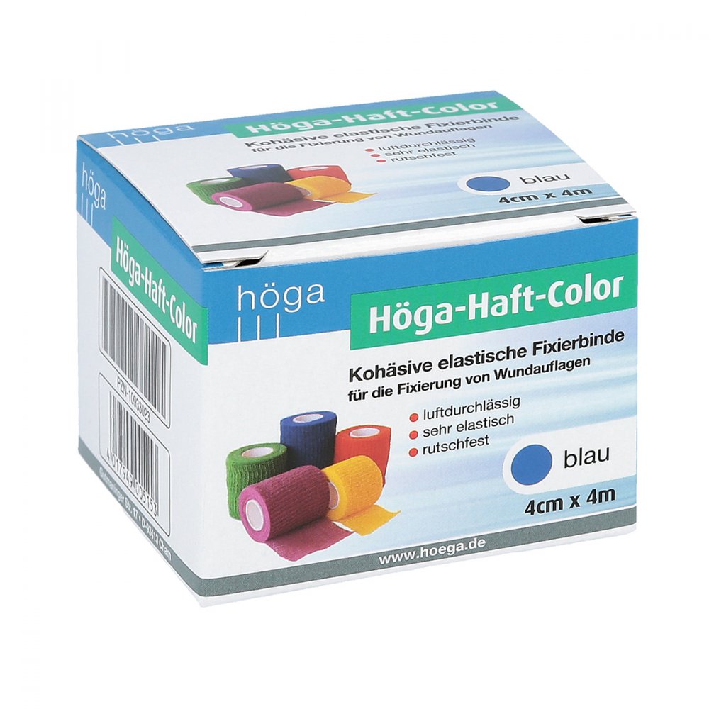 Höga-Pharm GmbH Höga Haft Color Fixierbinde 4 cmx4 m blau 10933023